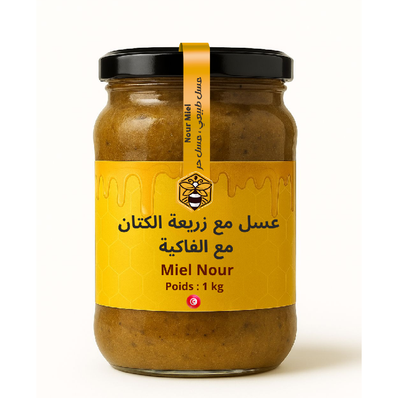 عسل مع زريعة الكتان و الفواكه الجافة